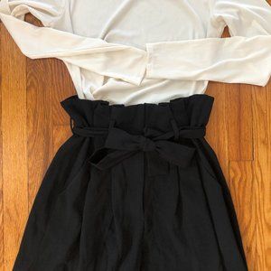 Babaton (Aritizia) Tie Waist culotte length black dress pants